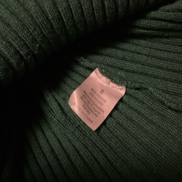 Cowl Neck Sweater, rich forest green, soft, stretchy for multi size fit, Size S - Picture 3 of 6